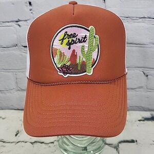 Free Spirit Hat Desert Scene Patch Trucker Rope Front Snapback Otto Ball Cap